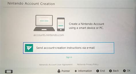 nintendo switch account create